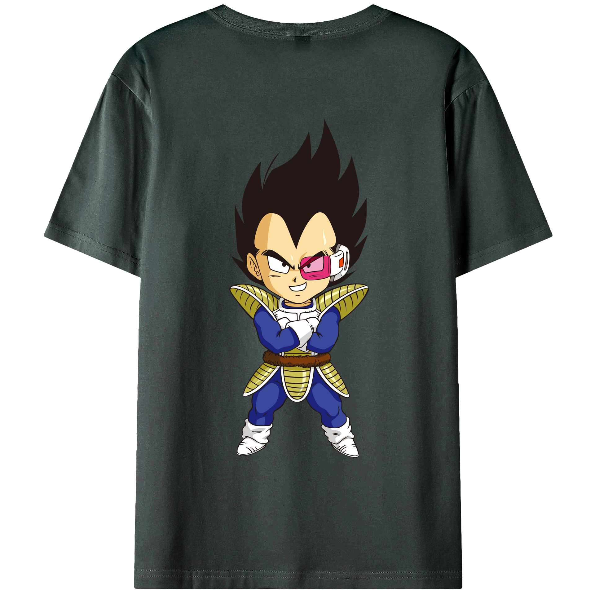 （画像用） ドラゴンボール ベジータ四世（Bejīta Yonsei）DRAGON BALL Vegeta IV 綿100％ メンズ半袖Tシャツ（バックプリント） 通気性